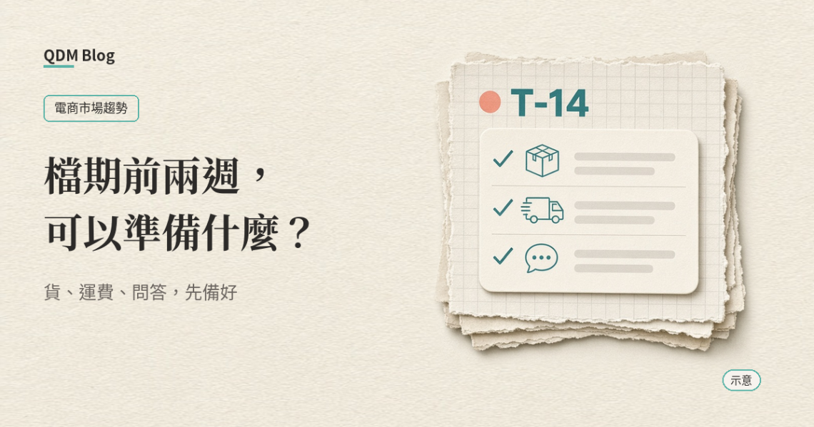 示意封面：檔期前兩週的準備清單，貨、運費、問答先備好