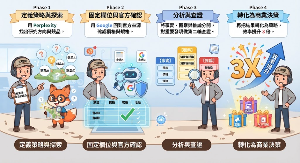 ▮別再二選一了！Google 跟 Perplexity 這樣搭配用，競爭對手產品的研究效率提升 3 倍▮
