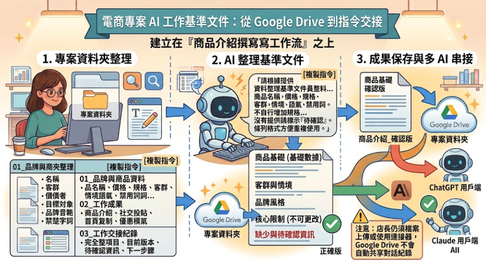 ▮商品文案、首頁曝光、促銷企劃都要自己來？教你用 AI 接力工作流，搭配 QDM 提升電商效率！▮